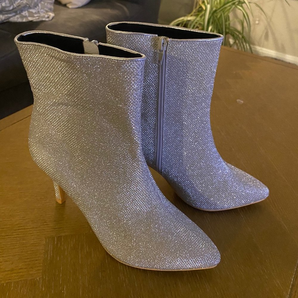NEVER WORN SPARKLY ZIP UP ANKLE STILETTO BOOT | SIZE 8